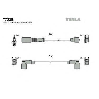 Photo Ignition Cable Kit TESLA T723B