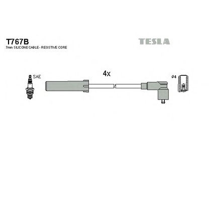 Zdjęcie Zestaw przewodów zapłonowych TESLA T767B