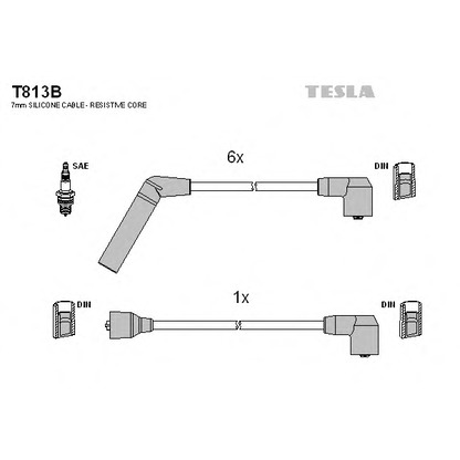 Фото Комплект проводов зажигания TESLA T813B