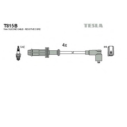 Zdjęcie Zestaw przewodów zapłonowych TESLA T815B