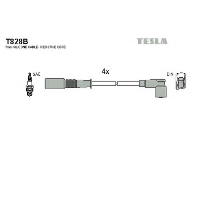 Zdjęcie Zestaw przewodów zapłonowych TESLA T828B