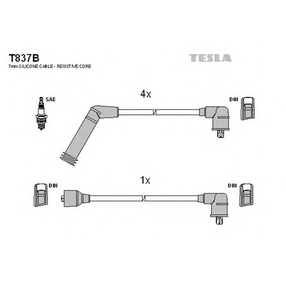 Photo Kit de câbles d'allumage TESLA T837B