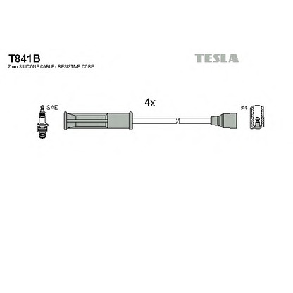 Фото Комплект проводов зажигания TESLA T841B