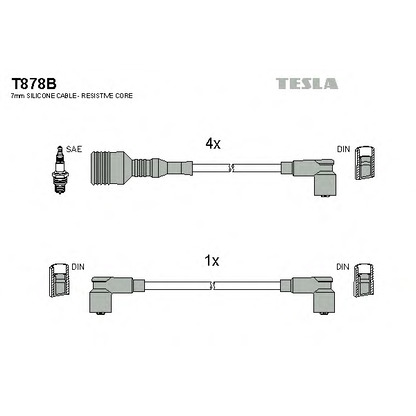 Photo Ignition Cable Kit TESLA T878B