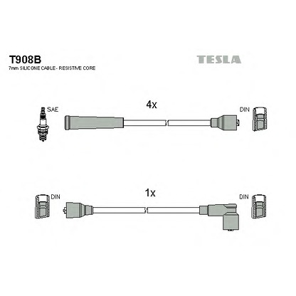 Photo Ignition Cable Kit TESLA T908B