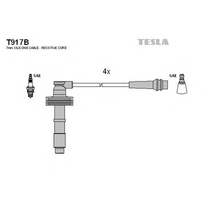 Photo Kit de câbles d'allumage TESLA T917B