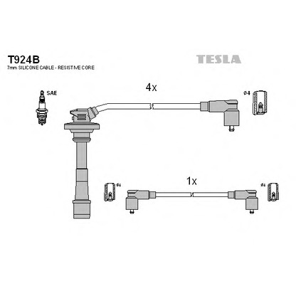 Photo Kit de câbles d'allumage TESLA T924B
