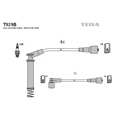 Photo Ignition Cable Kit TESLA T929B