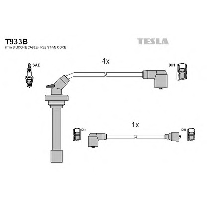 Photo Ignition Cable Kit TESLA T933B