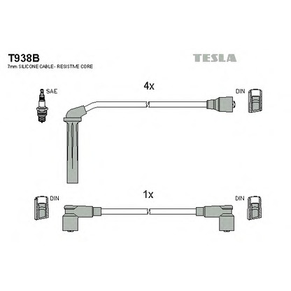 Photo Kit de câbles d'allumage TESLA T938B