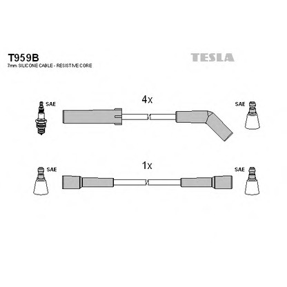 Photo Ignition Cable Kit TESLA T959B