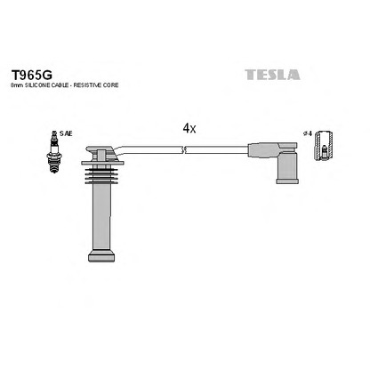 Zdjęcie Zestaw przewodów zapłonowych TESLA T965G