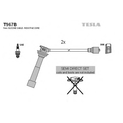 Фото Комплект проводов зажигания TESLA T967B