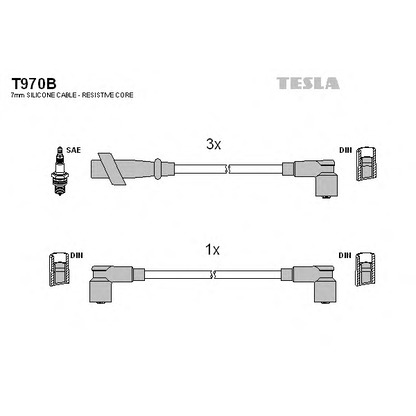 Photo Ignition Cable Kit TESLA T970B