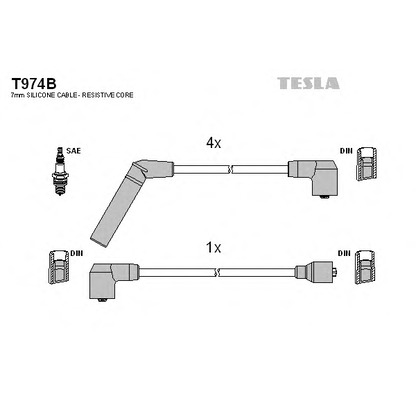 Photo Kit de câbles d'allumage TESLA T974B