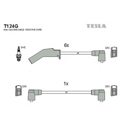 Zdjęcie Zestaw przewodów zapłonowych TESLA T124G