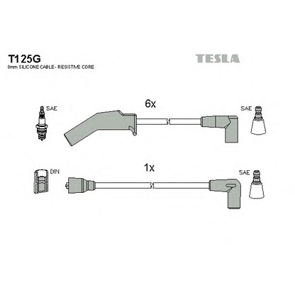 Zdjęcie Zestaw przewodów zapłonowych TESLA T125G