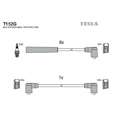 Фото Комплект проводов зажигания TESLA T152G