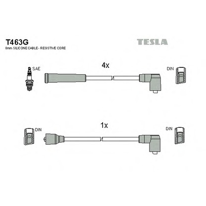 Zdjęcie Zestaw przewodów zapłonowych TESLA T463G