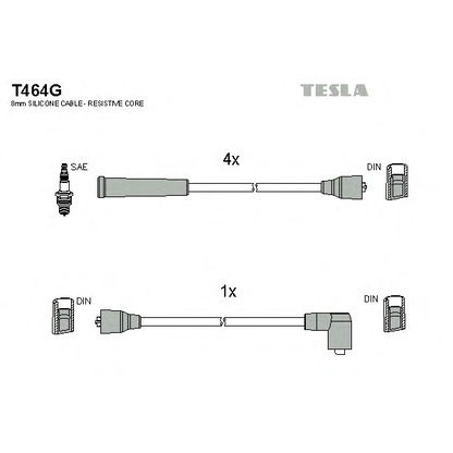 Photo Kit de câbles d'allumage TESLA T464G
