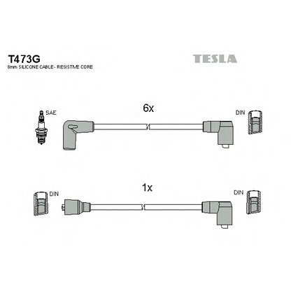 Photo Kit de câbles d'allumage TESLA T473G