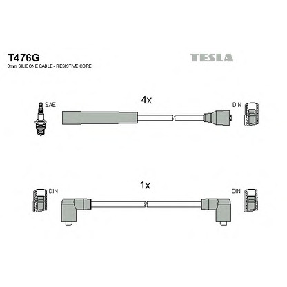 Zdjęcie Zestaw przewodów zapłonowych TESLA T476G