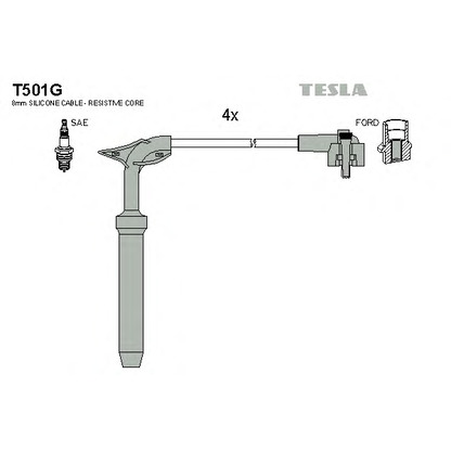 Zdjęcie Zestaw przewodów zapłonowych TESLA T501G