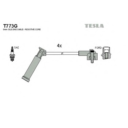 Zdjęcie Zestaw przewodów zapłonowych TESLA T773G