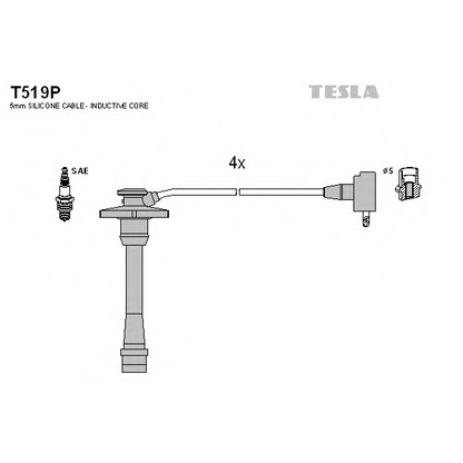 Photo Kit de câbles d'allumage TESLA T519P