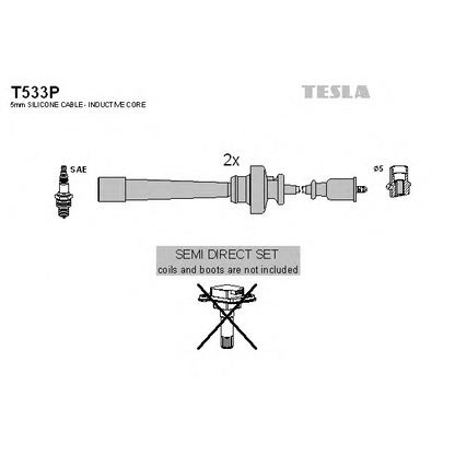 Zdjęcie Zestaw przewodów zapłonowych TESLA T533P