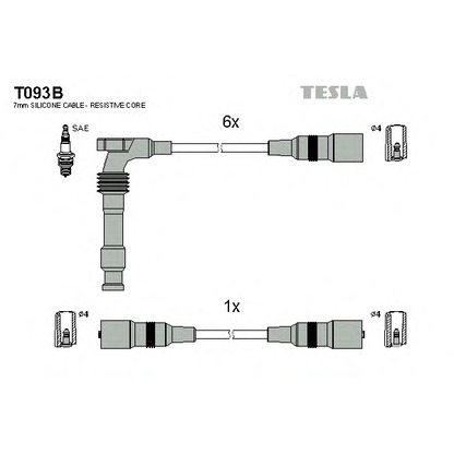 Фото Комплект проводов зажигания TESLA T093B