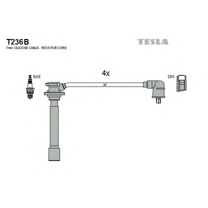 Фото Комплект проводов зажигания TESLA T236B