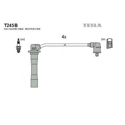 Foto Zündleitungssatz TESLA T245B