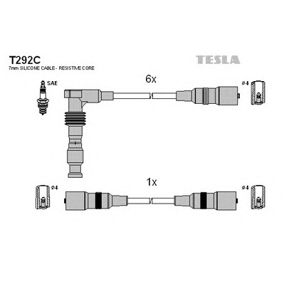 Фото Комплект проводов зажигания TESLA T292C