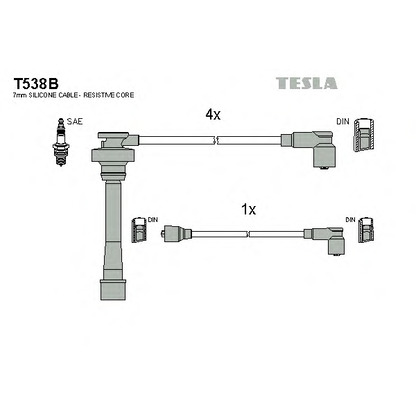 Photo Kit de câbles d'allumage TESLA T538B