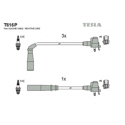 Photo Ignition Cable Kit TESLA T616P