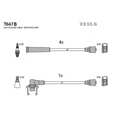 Photo Kit de câbles d'allumage TESLA T647B