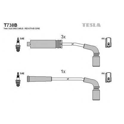 Photo Ignition Cable Kit TESLA T738B