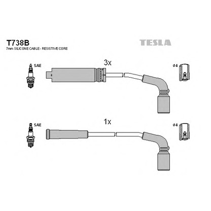 Foto Juego de cables de encendido TESLA T738B