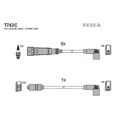 Photo Kit de câbles d'allumage TESLA T742C