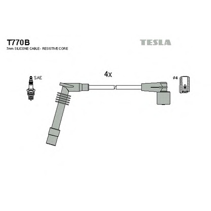 Photo Kit de câbles d'allumage TESLA T770B