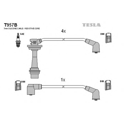 Photo Ignition Cable Kit TESLA T957B
