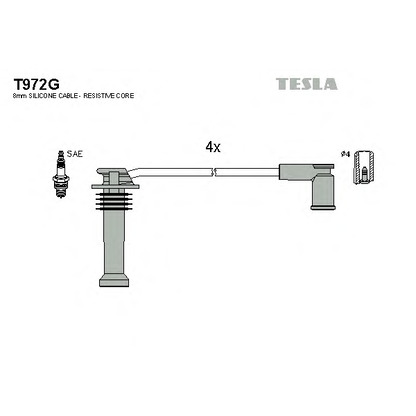 Photo Ignition Cable Kit TESLA T972G