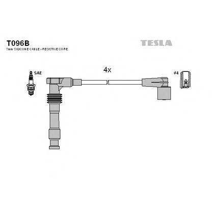 Zdjęcie Zestaw przewodów zapłonowych TESLA T096B