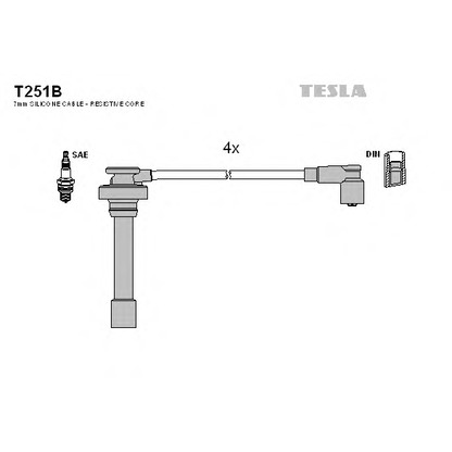 Zdjęcie Zestaw przewodów zapłonowych TESLA T251B