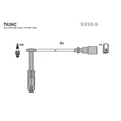 Zdjęcie Zestaw przewodów zapłonowych TESLA T626C