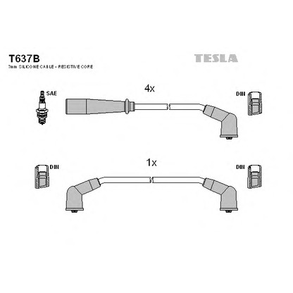 Photo Ignition Cable Kit TESLA T637B