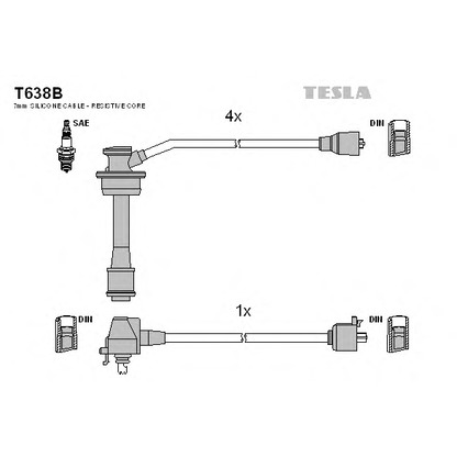 Zdjęcie Zestaw przewodów zapłonowych TESLA T638B