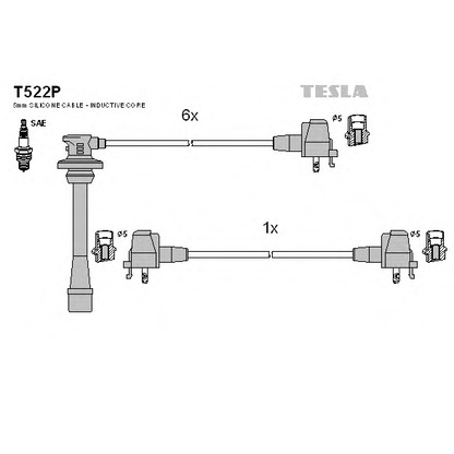 Zdjęcie Zestaw przewodów zapłonowych TESLA T522P