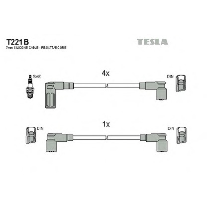 Фото Комплект проводов зажигания TESLA T221B